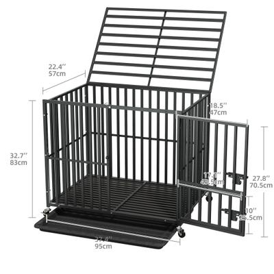 Show full view: Yitahome Heavy Duty Dog Crate, Black, 37 inch slide 7 of 7