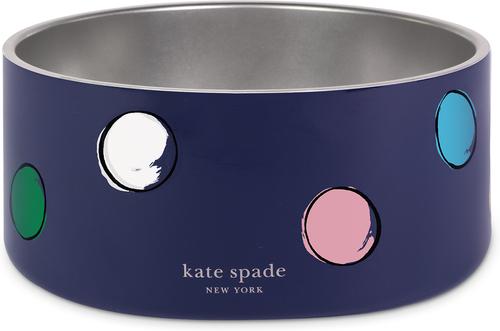 Show full view: Kate Spade New York Watercolor Dot Stainless Steel Dog Bowl, 4-cup slide 2 of 3