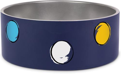 Show full view: Kate Spade New York Watercolor Dot Stainless Steel Dog Bowl, 2-cup slide 2 of 3