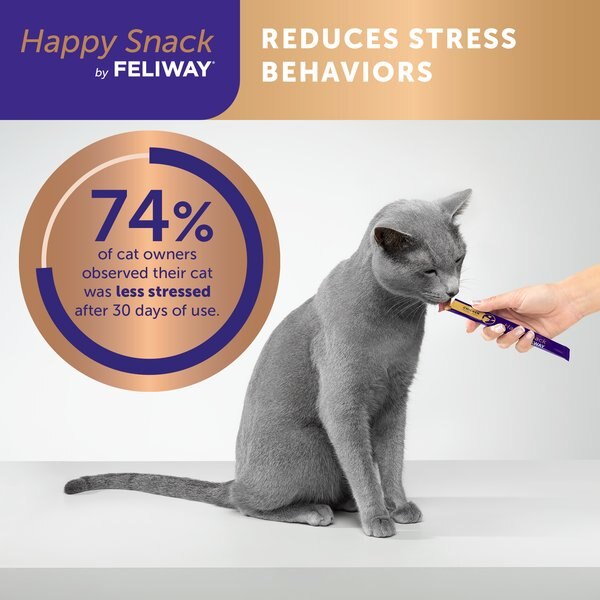 Feliway Happy Snack Chicken Puree Lickable Cat Treats, 0.5-oz tubes, 12 count