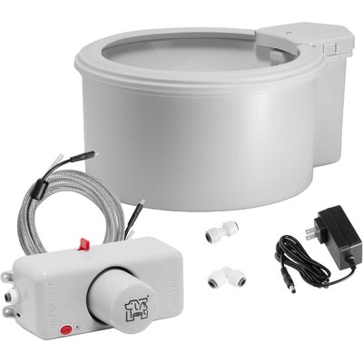 Always Full Always Full Dog & Cat Automatic Water Bowl & Wall Unit Self Cleaning & Refilling Dispenser, Matte Gray, 7-in