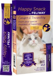 Feliway Happy Snack Chicken Puree Lickable Cat Treats, 0.5-oz tubes, 12 count