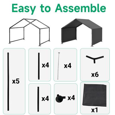 Show full view: Yafylly Outdoor Dog Tent with UV Protection & Waterproof Cover, Gray, Medium slide 7 of 9