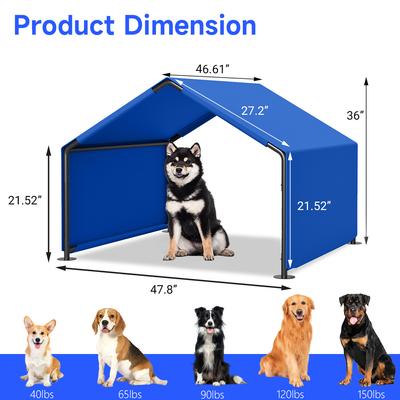 Show full view: Yafylly Outdoor Dog Tent with UV Protection & Waterproof Cover, Blue, Medium slide 5 of 9