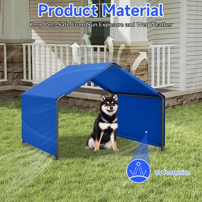 Show full view: Yafylly Outdoor Dog Tent with UV Protection & Waterproof Cover, Blue, Medium slide 3 of 9