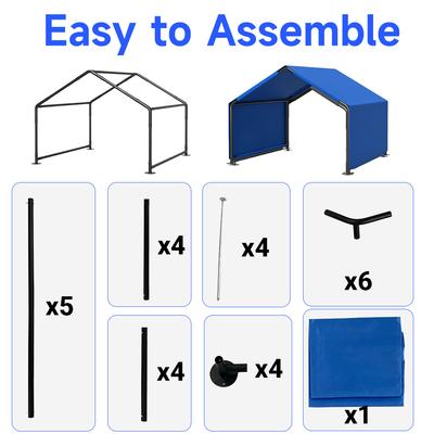 Show full view: Yafylly Outdoor Dog Tent with UV Protection & Waterproof Cover, Blue, Medium slide 7 of 9