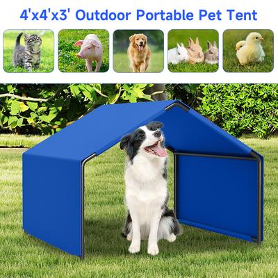 Show full view: Yafylly Outdoor Dog Tent with UV Protection & Waterproof Cover, Blue, Medium slide 4 of 9