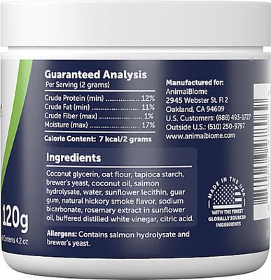 Show full view: AnimalBiome Salmon Hydrolyzed-Protein Pill Putty Dog & Cat Treats, 4.2-oz tub slide 5 of 6