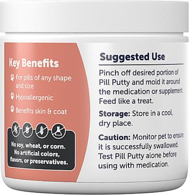 Show full view: AnimalBiome Salmon Hydrolyzed-Protein Pill Putty Dog & Cat Treats, 4.2-oz tub slide 4 of 6