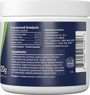 Show full view: AnimalBiome Peanut Butter Plant-Based Pill Putty Dog & Cat Treats, 4.2-oz jar slide 5 of 8