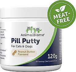 AnimalBiome Peanut Butter Plant-Based Pill Putty Dog & Cat Treats, 4.2-oz bag