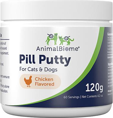 Show full view: AnimalBiome Chicken Hydrolyzed-Protein Pill Putty Dog & Cat Treats, 4.2-oz jar slide 3 of 7