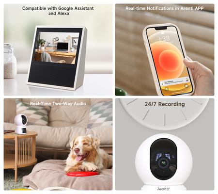 Show full view: Arenti P3TT 3MP UHD Dual-Lens Indoor Pan-Tilt Dog Camera slide 4 of 11