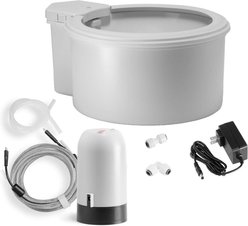 Always Full Dog Water Bowl & Bottle Pump, Matte Gray, 7-in