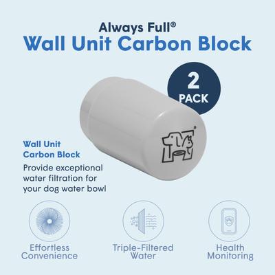 Show full view: Always Full Dog Water Bowl Wall Unit Replacement Carbon Block Cartridge, 2 count slide 2 of 8