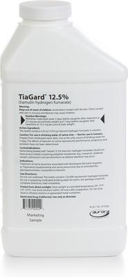 Show full view: Aurora Pharmaceuticals TiaGard 12.5% (Tiamulin Hydrogen Fumarate) Swine Dewormer, 1000-mL bottle slide 2 of 3