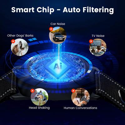 Show full view: PetNF Rechargeable Waterproof Anti-Bark Dog Collar, Black slide 7 of 8