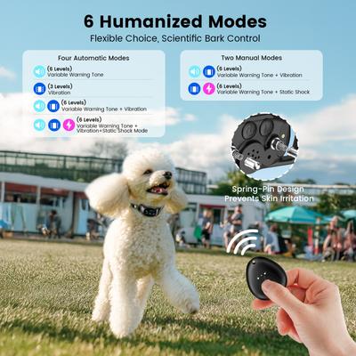 Show full view: PetNF Rechargeable Waterproof Anti-Bark Dog Collar, Black slide 3 of 8