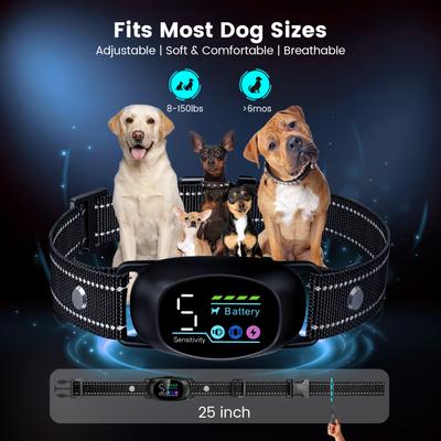 Show full view: PetNF Rechargeable Waterproof Anti-Bark Dog Collar, Black slide 5 of 8