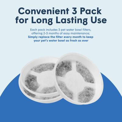 Show full view: Always Full Dog Water Bowl Replacement Active Carbon/Cotton Filter, 3 count slide 4 of 8