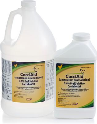 Show full view: Aurora Pharmaceuticals CocciAid (Amprolium) 9.6% Oral Solution Coccidiostat Farm Animal Dewormer, 1-gal bottle slide 2 of 3