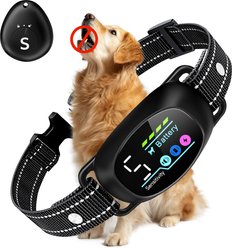 PetNF Rechargeable Waterproof Anti-Bark Dog Collar, Black