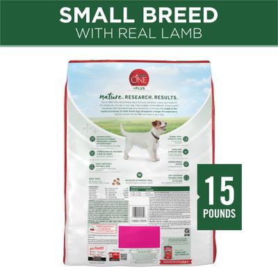 Show full view: Purina ONE +Plus Adult Small Breed Lamb & Rice Formula Dry Dog Food, 15-lb bag slide 3 of 11