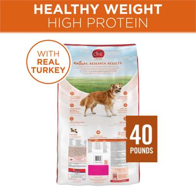 Show full view: Purina ONE +Plus Adult High-Protein Healthy Weight Formula Turkey Formula Dry Dog Food, 40-lb bag slide 3 of 11