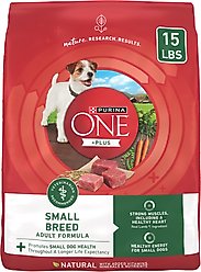 Purina ONE +Plus Adult Small Breed Lamb & Rice Formula Dry Dog Food, 15-lb bag