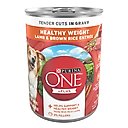 Purina ONE +Plus Adult Tender Cuts in Gravy Healthy Weight Lamb & Brown Rice Entree Canned Dog Food, 13-oz, case of 12