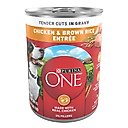Purina ONE SmartBlend Tender Cuts in Gravy Chicken & Brown Rice Entree Adult Canned Dog Food, 13-oz, case of 12