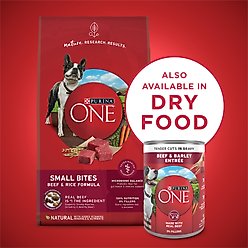 Purina ONE SmartBlend Tender Cuts in Gravy Beef & Barley Entree Adult Canned Dog Food, 13-oz can, case of 4 slide 2 of 8