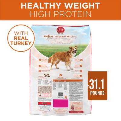Show full view: Purina ONE +Plus Adult High-Protein Healthy Weight Formula Turkey Formula Dry Dog Food, 31.1-lb bag slide 3 of 11
