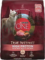 Purina ONE Natural High Protein True Instinct with Real Beef & Salmon Dry Dog Food, 27.5-lb bag