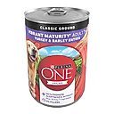 Purina ONE +Plus Adult Classic Ground Vibrant Maturity Senior Adult 7+ Turkey & Barley Entree Canned Dog Food, 13-oz, case of 12