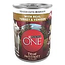 Purina ONE SmartBlend True Instinct Tender Cuts in Gravy with Real Turkey & Venison Canned Dog Food, 13-oz, case of 12