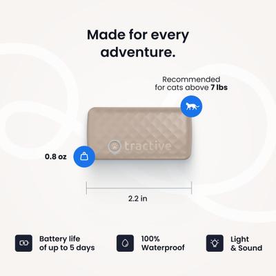 Show full view: Tractive Smart Cat GPS Tracker with Wellness Monitoring & Breakaway Collar, Brown slide 7 of 10