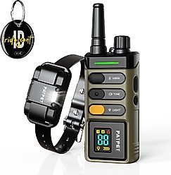 PATPET 3900FT Remote Waterproof Rechargeable LED Light Electric Dog Training Collar, Dark Green