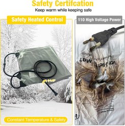 Aivituvin AIR43-M-HP Metal Frame Wood Outdoor Heated Dog House, Gray, Large slide 2 of 7