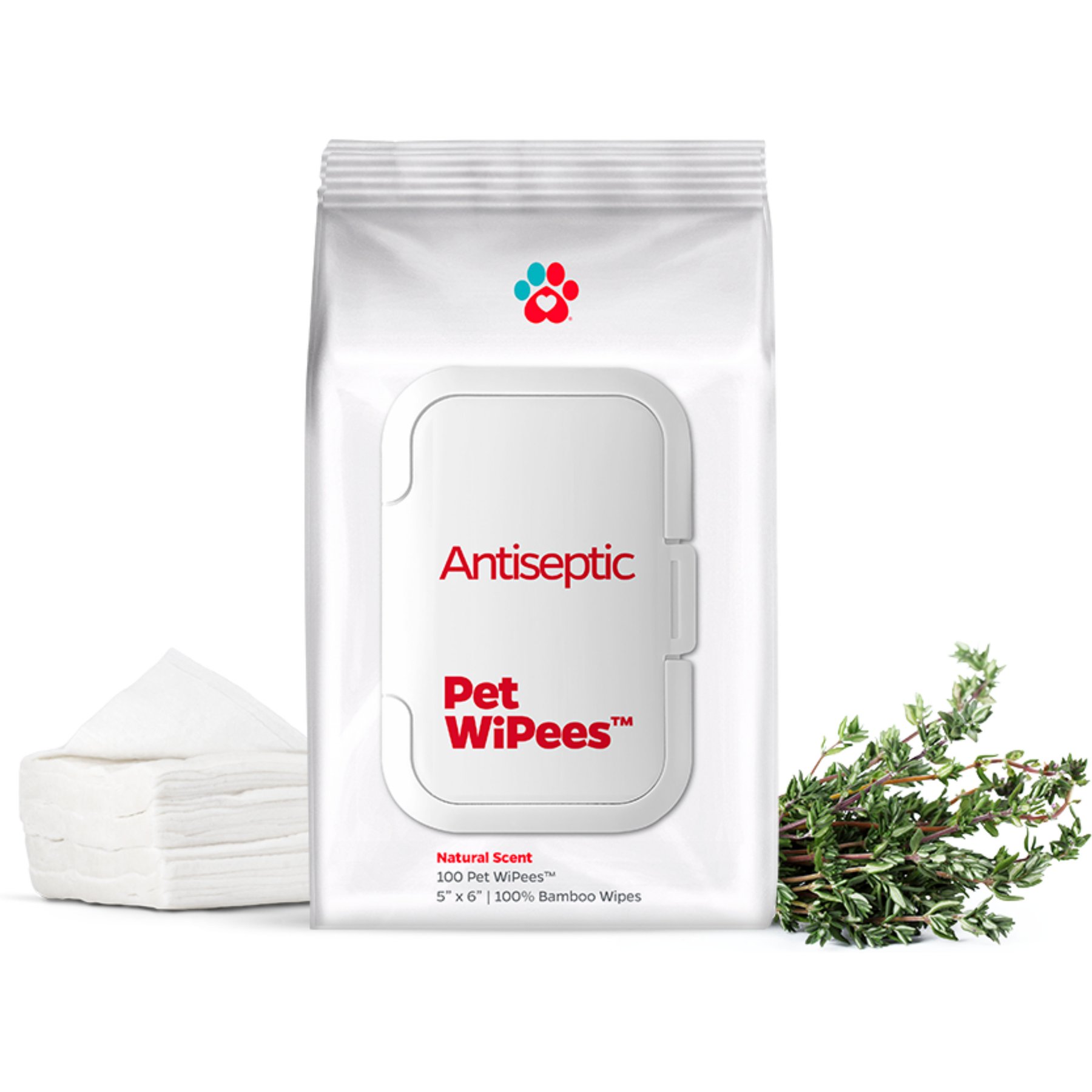 Pet Parents Pet WiPees Antiseptic Antibacterial & Antifungal Chlorhexidine & Ketoconazole Dog & Cat Grooming Wipes, 100 count