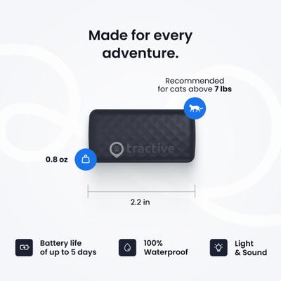 Show full view: Tractive Smart Cat GPS Tracker with Wellness Monitoring & Breakaway Collar, Dark Blue slide 8 of 12