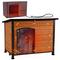 Show in main carousel: Aivituvin Metal Frame Wood Outdoor Heated Dog House with Heating Pad, Brown, Large: 43.3-in slide 1 of 7