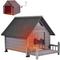 Show in main carousel: Aivituvin AIR80 Heated Wooden Dog House, Gray, Medium slide 1 of 8