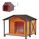 Aivituvin AIR88 Heated Waterproof Wooden Dog House, Brown, X-Large
