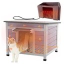 Aivituvin AIR12 Insulated Wooden Outdoor Heated Cat House, Grey
