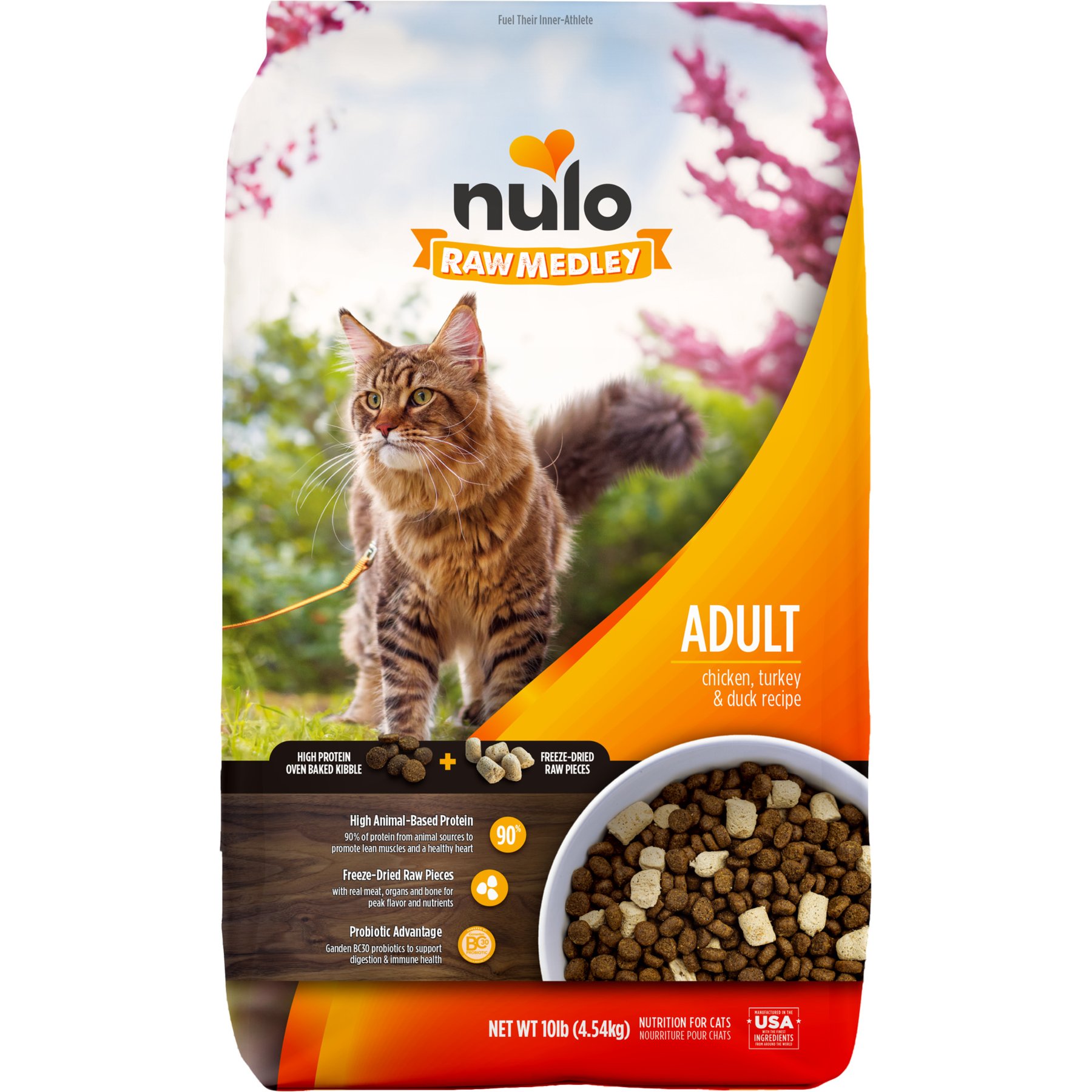 Nulo Raw Medley Chicken, Turkey & Duck Adult Dry Cat Food, 10-lb bag