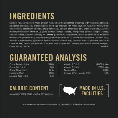 Show full view: Purina Pro Plan Adult Indoor Hairball Management Salmon & Rice Formula Dry Cat Food, 3.5-lb bag slide 8 of 13