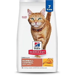 Hill's Science Diet Adult Hairball Control Light Weight Management Dry Cat Food, 7-lb bag