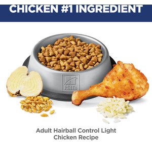 Hill's Science Diet Adult Hairball Control Light Weight Management Dry Cat Food, 15.5-lb bag