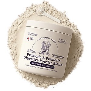 Artisanal Paws Digestive Probiotic & Prebiotic Blend Powder Supplement for Dogs, 3.8-oz jar